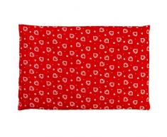 Dinkelkissen 30 x 20 cm, Herzen-rot - Als Wärmekissen & Kältekissen - Körnerkissen für Mikrowelle und Backofen