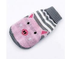 TTZY Warme Winter Cartoon Hundekleidung Warme Weihnachtspullover für kleine Hunde Haustier Kleidung Mantel Stricken Häkeldecke, 11, XL