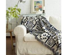 Geometrische Sofa-Decke wirft Cotton Die gewichteten Decke Tagesdecke Stuhl-Sofa-Abdeckung Slipcover gestrickte Decke XXYHYQHJD (Color : Weiß, Size : 90x90)