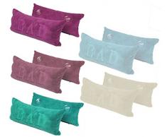 Emanhu Trading Mikrofaser Badewannenkissen vers. Farben 40x20cm Reise-Kissen Auto-Kissen Kissen mit Saugnäpfen und Bezug (Abnehmbarer Bezug mit Reißverschluss) (Blau-Türkis)