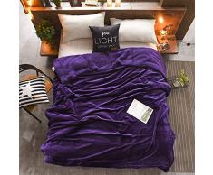 Kuscheldecke Wohndecke Nerzdecke Webpelzdecke Tagesdecke Lamm Samtdecke Verdickung Samt Lila 150 * 200cm