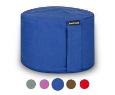 BODYMATE Extra-Hohes Yogakissen rund 31cm Durchmesser 20cm hoch Dunkel-Blau mit Buchweizen-Spelz Füllung – Maschinenwaschbarer Bezug aus 100% extra Dicker Baumwolle – Meditationskissen – Sitzkissen