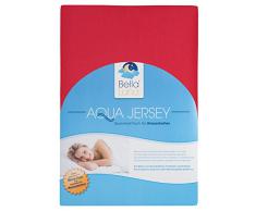Bella Luna® Aquajersey Spannbetttuch für Wasserbetten, Boxspringbetten und Übergrößen, 180 - 200 x 200 - 220 cm, rot