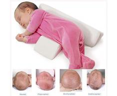 MLHK Baby Shaping Styling-Kissen Vorsorge Plagiozephalie Anti-Rollover-Seitenschlafkissen Verstellbares Dreieck-Baby-Positionierungskissen,White