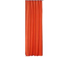 Dekoschal Vorhang blickdicht / lichtdurchlässig Übergardine Kräuselband Gardine ca.140x245 cm #384 (orange)