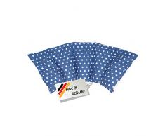 Großes Kirschkernkissen/Entspannungskissen - Heizkissen für Mikrowelle (Wärmekissen) // langes Relaxkissen/Kirschkern-Kissen mit Stern-Muster in 18 Farben! (blau)