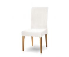 subrtex Stuhlhussen Stretch Stuhlhusse 4er Set Elastisch Weich Hussen für Stühle Schwingstühle Waschbar (4 Stück, Weiß)