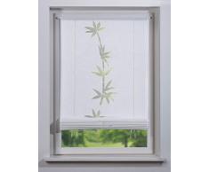 SCHÖNER LEBEN. Faltrollo Raffrollo Bändchenrollo Deko Ausbrenner Bambus weiß, Auswahl:80x145cm (BxL)