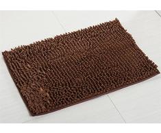 DOTBUY Bad-Teppiche, Chenille Anti-Rutsch-Bequeme Super saugfähiger weicher Duschteppich Dusche Teppich Badematte Bad Teppich (40 * 60cm, Braun)