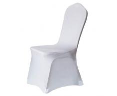 LZQ Stuhlhussen Universell Weiß 20 Stück Stretch Stuhlbezüge, Stuhlbezug für Weiss Stuhlhusse Hochzeit Feiern Geburtstag Dekoration Bankettstuhl