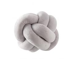 SODIAL Knoten Ball Kissen Buero Taille Rueckenpolster Baby Nap Kissen gefuellte Puppen Spielzeug Fuer Kinder Geschaeft Dekoration Knoten Ball Kissen (Grau)