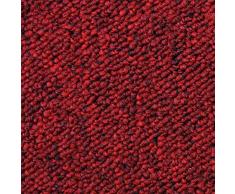 20 Stück Teppichfliesen Bodenfliesen Teppich Teppichplatten selbstliegend 50 x 50 cm 5 m² in Rot