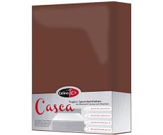 CelinaTex Casca Topper Spannbettlaken 140x200-160x220 cm Schoko braun Baumwolle Spannbetttuch Elastan Laken