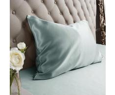 Jasmine Silk 100% Seide Kissenbezug Silk Pillowcase (80x80cm, Duck Egg)