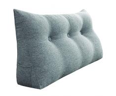 VERCART Rückenkissen Keilkissen für Bett Sofa Lesekissen Grosse Kopfteil Kissen Rückenstütze Rückenlehne Palettenkissen Leinen Grau 100cm