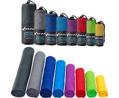 Fit-Flip Sporthandtuch, Reisehandtuch, Microfaser-Badetuch, XXL Strandhandtuch, Sauna Microfaser Handtuch groß (50x100cm blau)