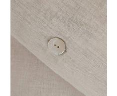 URBANARA Bettwäsche-Set Bellvis - 100% reiner Leinen, Natur - 1 Bettbezug 220x240 cm + 2 Kissenbezüge 80x80 cm, 3-teiliges Set Leinen-Bettwäsche in Übergröße