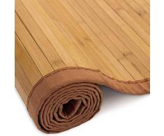 Homestyle4u 239, Bambusteppich Braun, Bambusmatte rutschfest Mit Bordüre, 200 x 250 cm