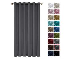 Deconovo Verdunkelungsvorhang Ösen Gardinen Kinderzimmer Blickdicht Ösenschal 280x200 cm Hellgrau 1 Stück