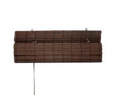 Bambus-Raffrollo 80 x 220cm, dunkelbraun - Fenster Sichtschutz Rollos - VICTORIA M