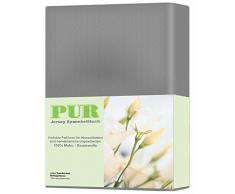 aqua-textil Pur Jersey Spannbettlaken 180x200-200x220 cm dunkel grau Wasserbetten Boxspringbetten Mako Baumwolle