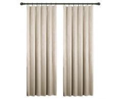 WOLTU VH5886cm-2, 2er Set Gardinen Vorhänge Blickdicht mit Kräuselband Crush Optik Schwere Verdunkelungsvorhang Thermovorhang Verdunkelungsgardine Wohnzimmer Schlafzimmer Küche, 135x245 cm, Crème