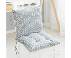 Deike Mild 2 Stück Stuhlkissen mit Rückenteil Sitz, Rückenkissen mit Bänder, Niedriglehner Auflage Polsterauflage Gartenstuhl (O,40x40cm)