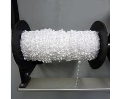 Easy-Shadow - 40 Stück Clips mit Kette / Verbindungskette für Lamellenvorhang Stofflamellen Breite 127 mm - Vertikal Lamellen Vorhang / Vertikal Jalousie / Vertikaljalousie / Vertikal-Anlage / Vertikalanlage / Vorhang-Lamellen 127mm - weiß