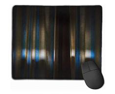 Blauer und brauner gestreifter Vorhang rutschfeste Gaming-Mauspad Schwarzes Stoff-Rechteck Mousepad Art Naturkautschuk-Mausmatte