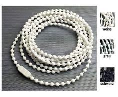 EFIXS Rollokette aus PVC (Bedienkette) - 140 cm Bedienlänge (280 cm Umlauf) - 4,5 x 6 mm - für Rollos, Jalousien, Lamellenvorhänge, Farbe: Weiss