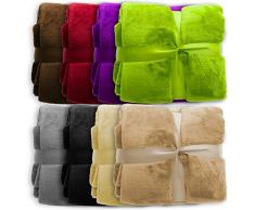 casa pura XXL Decke Glory | Uni braun | super weiche Wohndecke/Kuscheldecke | 2 Größen und 8 Farben verfügbar | 220x240cm
