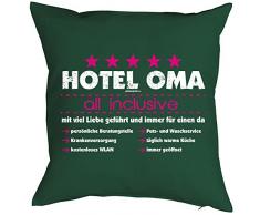 Geburtstagsgeschenk für Oma Kissenbezug Hotel Oma - all inclusive Geschenk für die Oma Polster Sofakissen Couchkissen Weihnachten