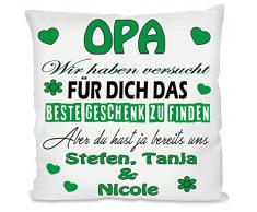 Fotokissen | Personalisiertes Kissen für Oma und Opa | bedrucktes Kissen | Kissen | Motivkissen | Geschenke zu Weihnachten Geburtsttag| Weihnachten, Geburtstag | 32 x 32 cm (Opa, mit Kissenfüllung)