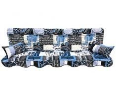 Adlatus-Kühnemuth Polsterauflage Hollywoodschaukelauflage Modell 933 modernes Design blau-weiß-kariert(180 x 50 cm Hollywoodschaukelauflage)