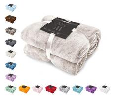 DecoKing Kuscheldecke 70x150 cm Creme Decke Microfaser Tagesdecke Fleece weich sanft kuschelig Ecru Ivory Elfenbein Cream Mic