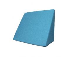 Salosan Keilkissen, Rückenstütze für Bett, Couch, Fernsehen und Tablet Relaxkissen, Lesekissen, Größe 60cm x 50cm Höhe 30cm türkis