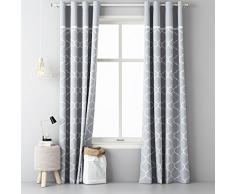 JEMIDI Ösenschal Ösen Schal 140cm x 250cm Blickdicht Ösenvorhang Ösengardine Schal Store Fenster Dekoschal Gardine Design 1