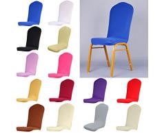 Weiche Stuhlhusse Stuhlüberwurf Hussen Stuhl Stuhlabdeckung -Einfarbig - Champagner