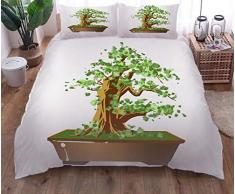 zpangg Bettwäsche Set Topfpflanzen Bettbezug Und Kissenbezug Mikrofaser 3D Digital Print Dreiteiliger 220×230Cm