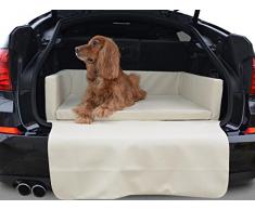 Autoschondecke - Kofferraum Schutzdecke - Auto - Hundebett in Beige Kunstleder
