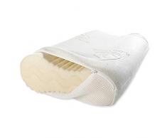 maxVitalis Höhenverstellbares Nackenstützkissen, orthopädisches, ergonomisches Kopfkissen, anatomisches Kissen mit Memory Foam, inkl. Aloe Vera Klima-Bezug (60 x 35 cm, Viskoschaum)