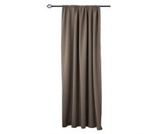 WOLTU #330, Gardinen Vorhang Blickdicht mit Kräuselband für Schiene, 250g/m2 Schwerer Verdunklungsvorhang Thermovorhang lichtdicht für Wohnzimmer Schlafzimmer Tür Winter 135x245 cm, Taupe
