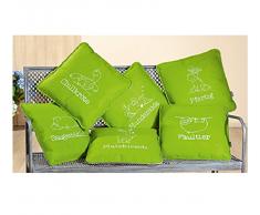 Filz Kissen mit Weisheit 1 Stück L 40 x B 40 x H 40 cm grün, gestickt Platzhirsch