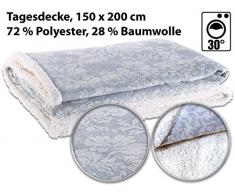 Wilson Gabor Decken: Tagesdecke im Jacquard-Design mit Webpelz-Unterseite, 200 x 150 cm (Weiche Decke)