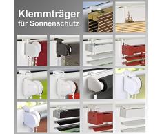 HOMELIA Klemmträger für Seitenzug- BZW. Springrollo, Klemmfix-Rollo, Klemmfix-Duo-Rollo, Bambusrollo, PVC-Jalousie, Alu-Jalousie zur Montage am Fensterrahmen.