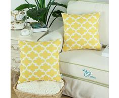 Kissenbezüge, Kissenhülle CaliTime 2 Stück Kissen Werfen Kissen Abdeckungen Fälle Schutz Muscheln zum Couch Sofa Schlafzimmer Zuhause Weihnachten Dekor (45cm x 45cm)