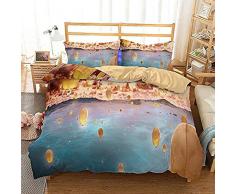 BBQTABZ 3D Bettbezug Set 3 Stück Kong Mingdeng 1 Bettbezug Mit Reißverschluss Kissenbezug Jahreszeiten 100% Mikrofaser Weich Glatt Pflegeleicht 200x200cm