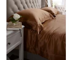 JASMINE SILK 3 TLG 100% Maulbeere 19MM Charmeuse Seide Bettwäsche-Sets(Mokka) - Single