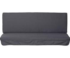 Hollywoodschaukel Comfort Schaukelauflage Kissen 3 Sitzer anthrazit mit wasserabweisendem Polyesterstoff und abnehmbaren Bezug