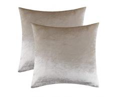 GIGIZAZA Kissenbezug 50x50 cm Kissenbezüge Creme Samt Kissenhülle Zierkissenbezug Dekokissen für Sofa Schlafzimmer Wohnzimmer 2er Set